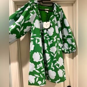 Kate Spade Target Green and White Leaf Print Dress